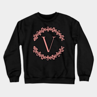 Pink Monogram Letter V Crewneck Sweatshirt